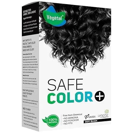 Vegetal Safe Hair Color -Soft Black 100gm